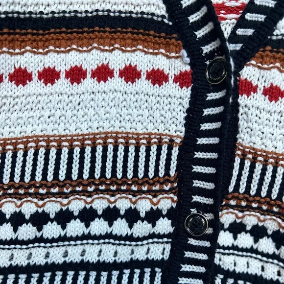 Marc New York | Striped and Dot Knit | Button-Up | Baggy Cardigan Sweater - Picture 2 of 4